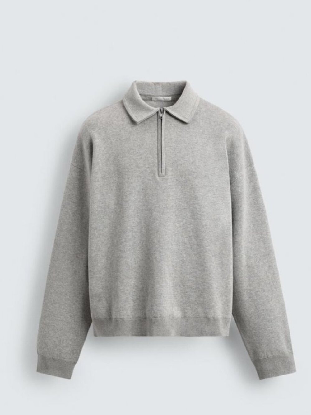 Zara - KNIT QUARTER-ZIP POLO SHIRT- medium